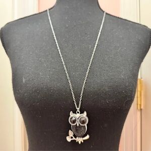 Fashion Jewelry Silver Owl Pendant Necklace